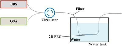 A spatially non-overlapping dual-wavelength 2D FBG for the measurement of temperature and strain